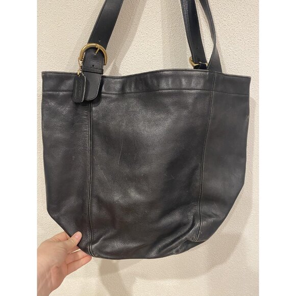 Coach 4082 Tote Bag Womens Large Black Leather Suede Lined Shoulder Purse - Picture 3 of 6